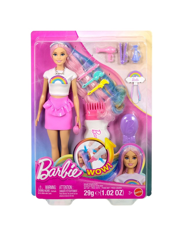 Barbie - NEW Rainbow Sparkle Hair Play 1