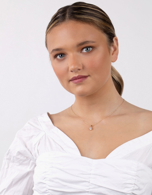 Lovisa - Gold Plated Sterling Silver 1 Carat Cubic Zirconia Necklace