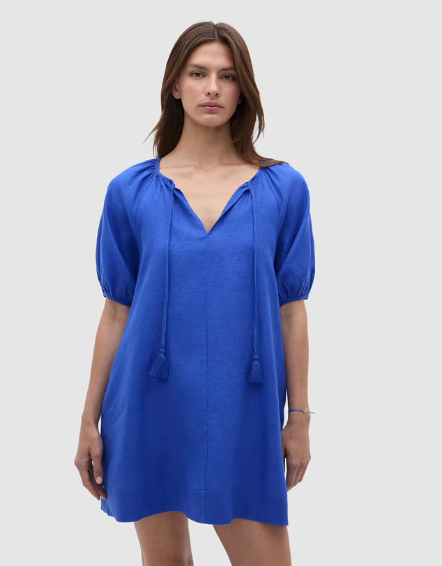 Seed Heritage - Linen Tie Neck Mini Dress
