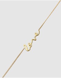 Elli Jewelry - Love Anklet in Gold-Plated 925 Sterling Silver