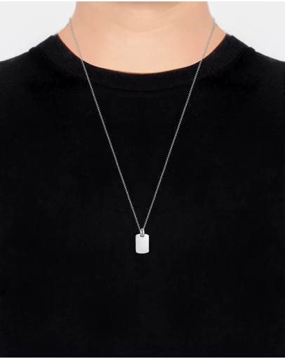 Kuzzoi - ICONIC EXCLUSIVE - Tag Pendant Necklace in 925 Sterling Silver