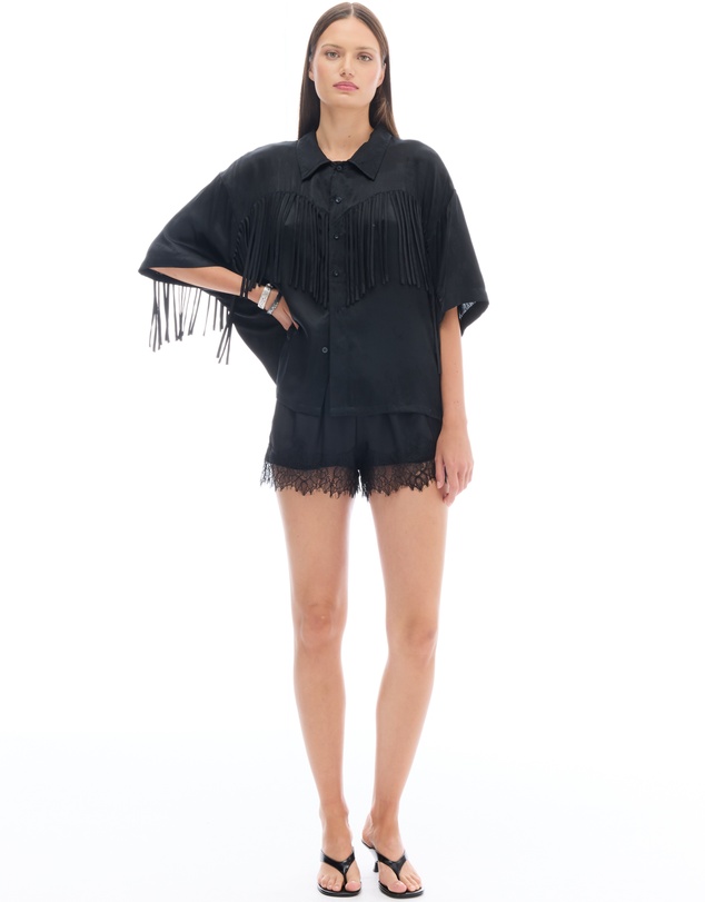 THE TALES - Ibiza Nights Satin Fringed Shirt