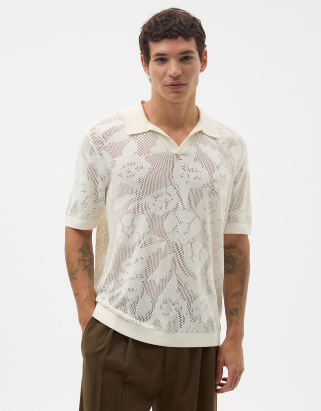 AERE - Floral Knit Polo