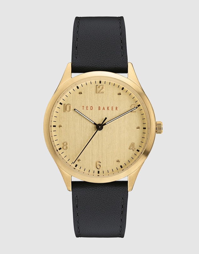 Ted Baker - Manhatt 40mm Black Leather Watch