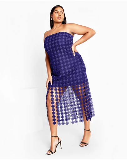 City Chic - Plus size Ebony Dress - cobalt