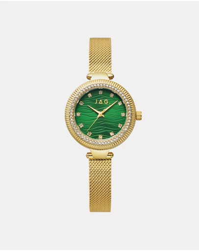 Jag - Maddy Womens Green Dial 31mm Gold Watch