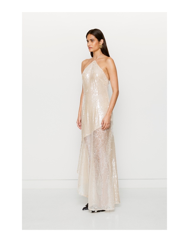 The Wolf Gang - Mina Sequin Maxi Dress - Gold