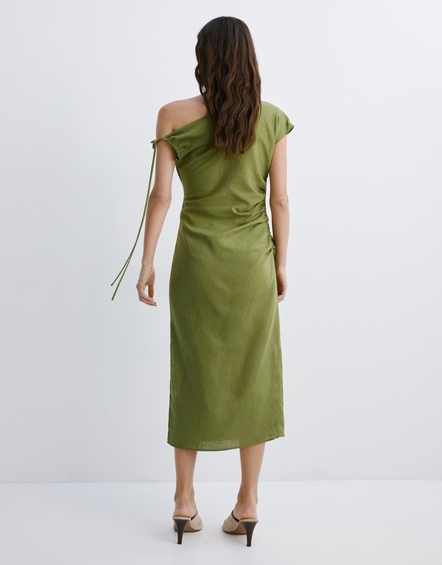M.N.G - Asymmetric Side Ruched Dress