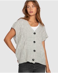 Belle & Bloom - Rosette Oversized Knitted Vest