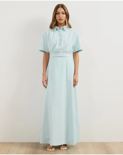 Atmos&Here - Belle Short Sleeve Shirt Maxi Dress