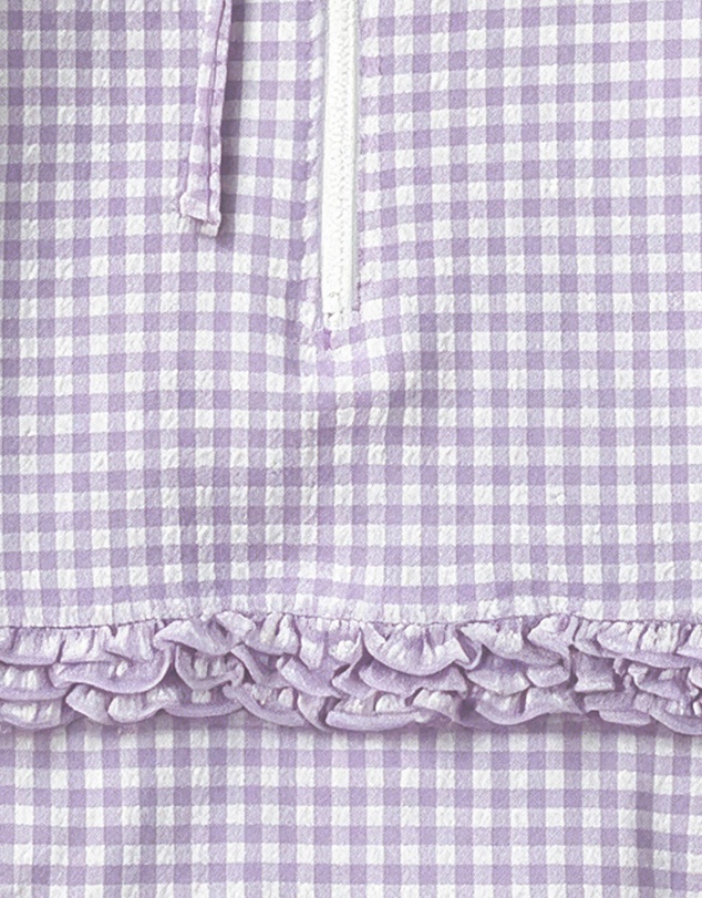 Minihaha - Lilac Gingham LS Sunsuit - Kids-Teens