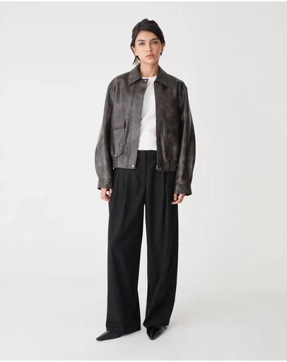 Forcast - Ada Faux Leather Bomber Jacket