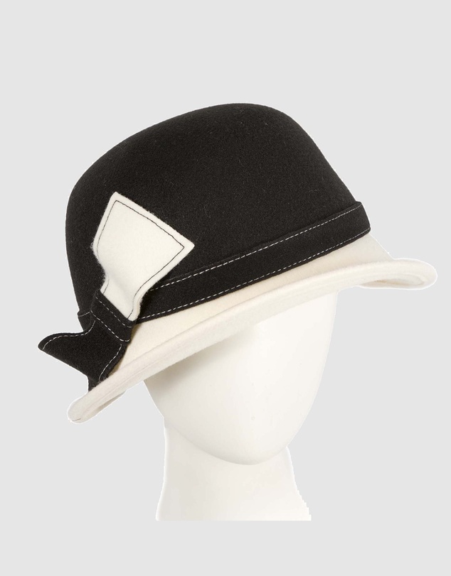 Max Alexander - Winter Felt Cream/Black Cloche Hat