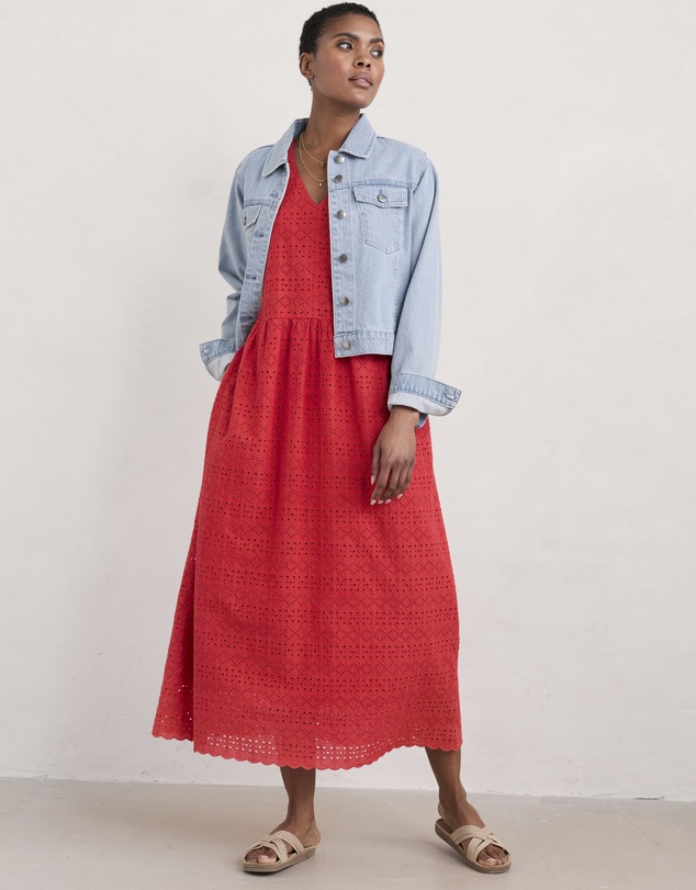 Seasalt - Seasalt Cornwall Red Meadow Saffron Broderie Dress
