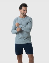 Coast Clothing - Mens Grey Marle Waffle Top