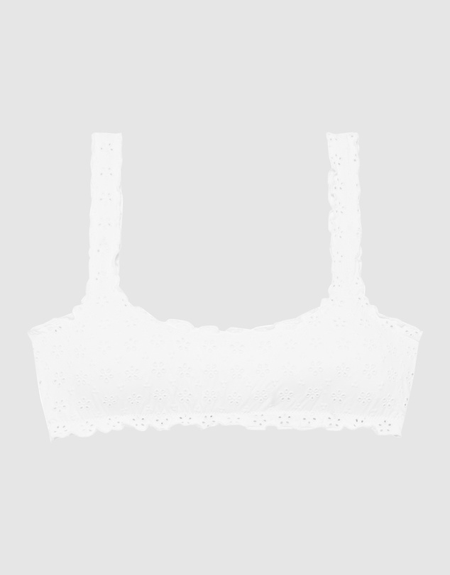 Polo Ralph Lauren - Ruffle Kennedy Pull-On Eyelet Scoop Bikini Top