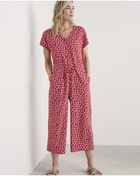 Seasalt - Seasalt Cornwall Saltwater Ditsy Scarlet Rose Trellis Jumpsuit