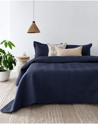 Bambury - Herringbone Embossed Coverlet Set