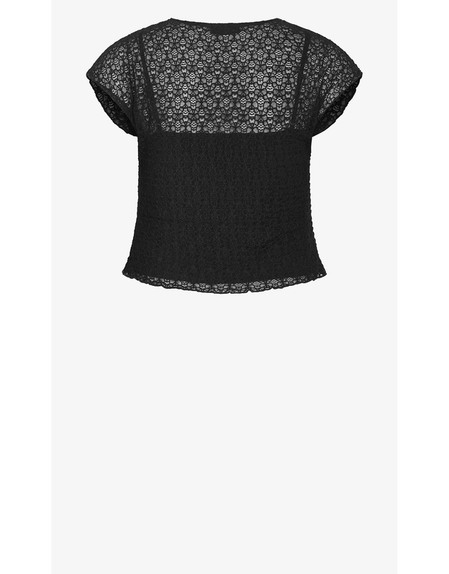 City Chic - Plus sizeBrie Lace Knit Top - black