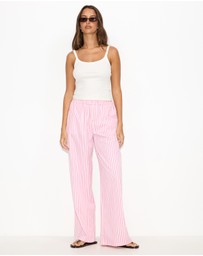 Dazie - Nina Stripe Double Waist Band Pants