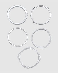 Elli Jewelry - Ring 5er Set Crystal 925 Sterling Silver