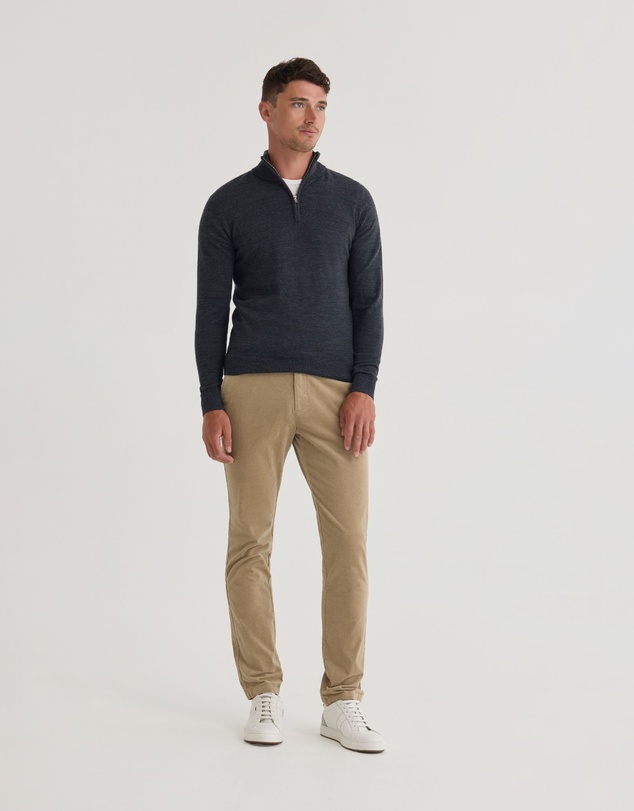 Oxford - Merino Zip Neck Pure Wool Pullover