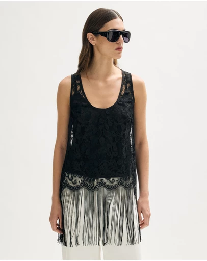 Minima Esenciales - Pia Fringe Lace Tunic Top