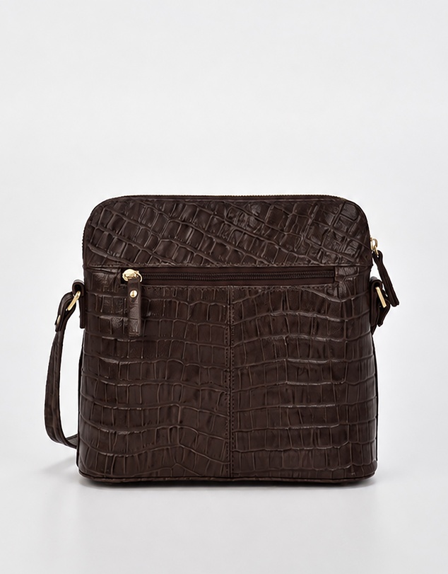 Cobb & Co - Kingsley Croc Leather RFID Safe Crossbody