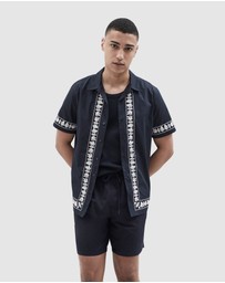 UNISON - Border Embroidered S/S Regular Fit Shirt