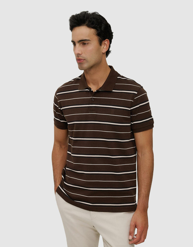 Trenery - Australian Cotton Pique Stripe Polo