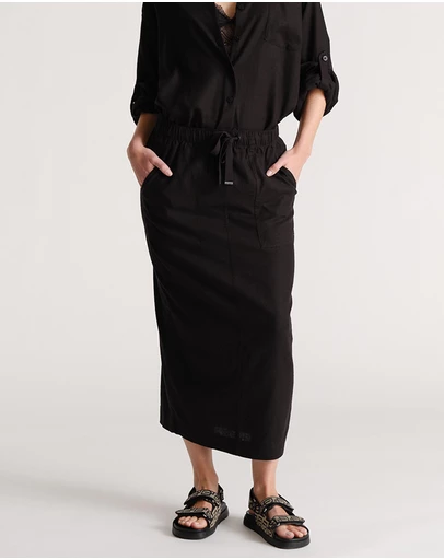Decjuba - D-Luxe Linen Blend Midi Skirt