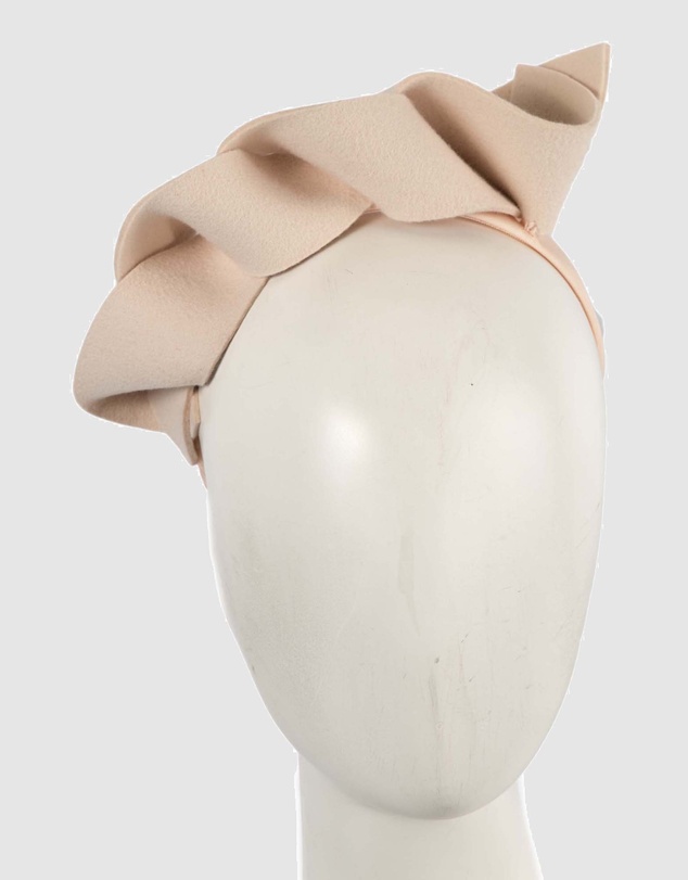 Max Alexander - Felt Beige Spiral Fascinator