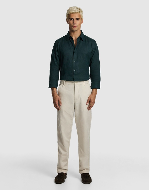 yd. - Malta Smart Slim Linen Shirt