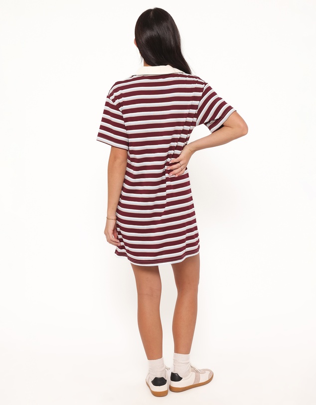Petal & Pup - Gordie Mini Dress - Burgundy Stripe