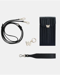 Wolf - Wolf Mimi Phone Case with Wristlet & Lanyard Black