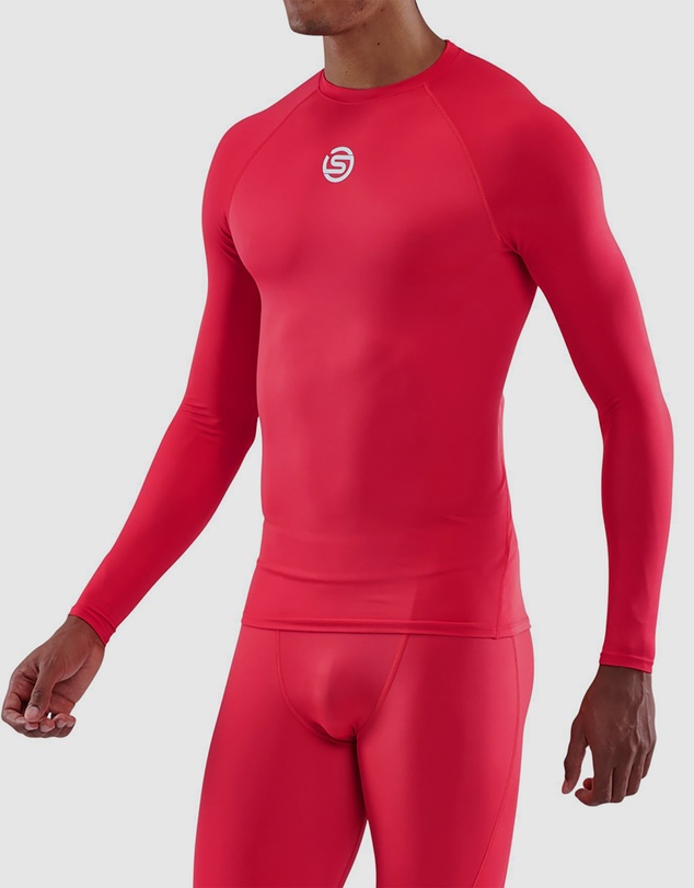 SKINS - SKINS Compression Men's Series-1 Running/Gym Long Sleeve Top Red