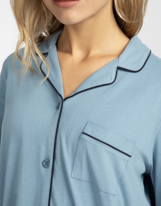 Mitch Dowd - Cotton Jersey Pyjama Set - Blue