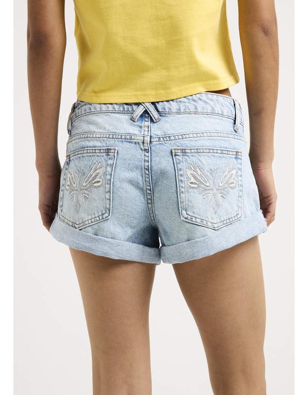 Neon Hart - Melody Rolled Denim Shorts
