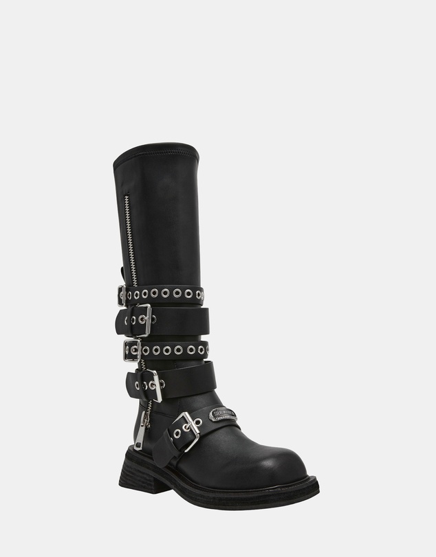 Steve Madden - Kannonball Black Leather Boots