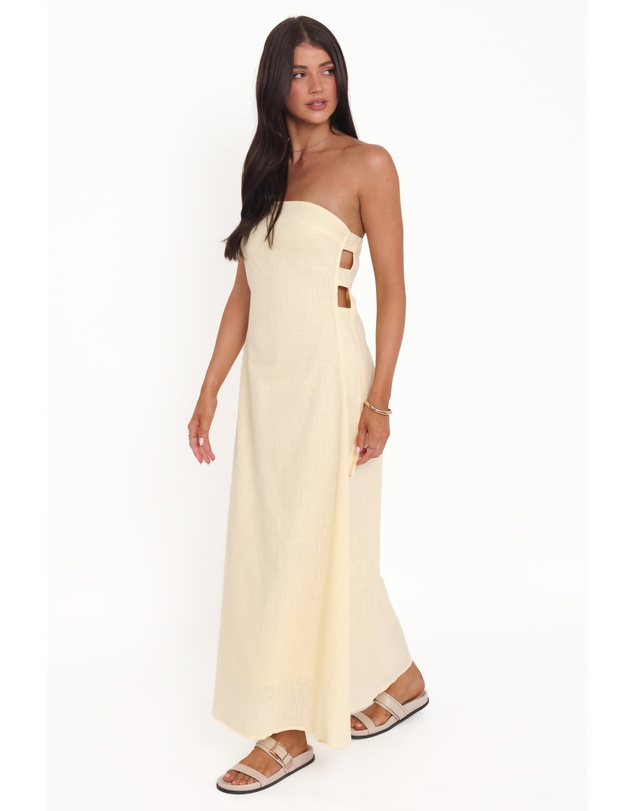 Petal & Pup - Cyrus Strapless Maxi Dress - Butter Yellow