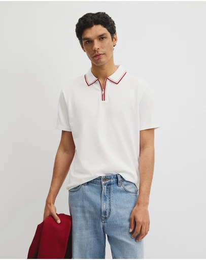 Country Road - Short Sleeve Tipped Zip Polo