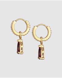 Elli Jewelry - Earrings Creole Drop Zirconia 925 Sterling Silver Gold-plated