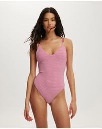 Cotton On Body - Thin Strap V Neck One Piece Cheeky