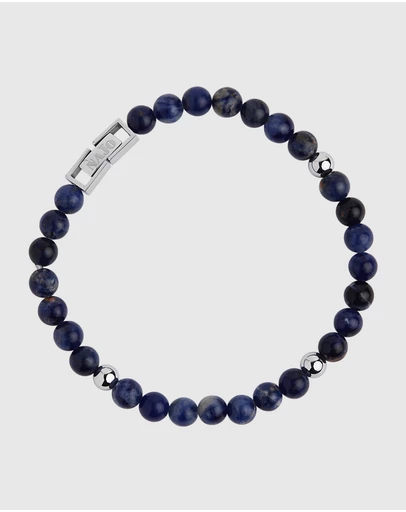 Najo - Atlas 6mm Sodalite & Steel Bracelet