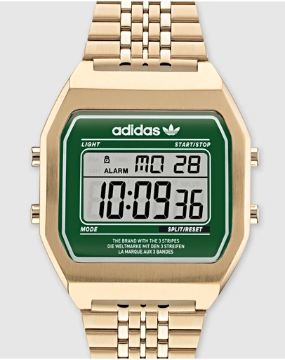 adidas Originals - Digital Two Green & Gold-Tone Watch