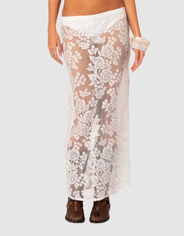 EDIKTED - Bess Sheer Lace Maxi Skirt