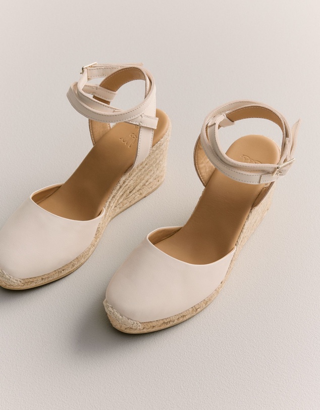 Trenery - Gwen Espadrille Wedge in Oyster
