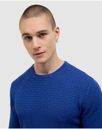 Politix - Elvin Geo Textured Crew Knit