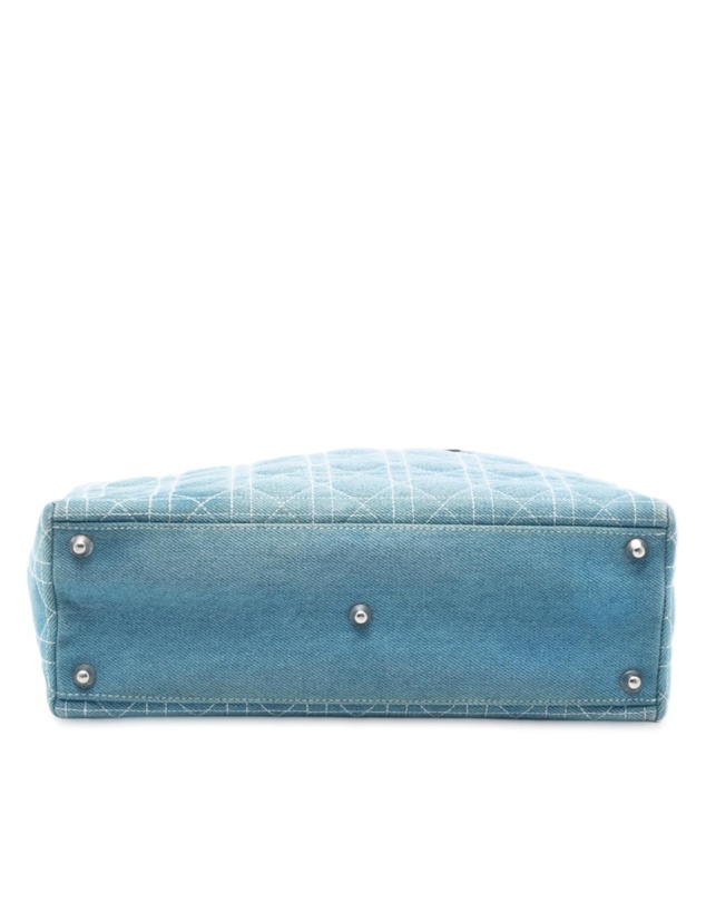 Pre-Loved by Azura Reborn - Pre-Loved Large Denim Cannage Acrylic Handles Lady Dior
