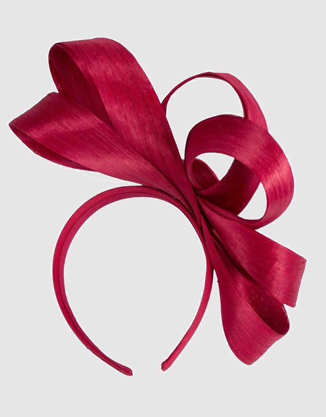 Fillies Collection - Red Silk Abaca Loops Racing Fascinator